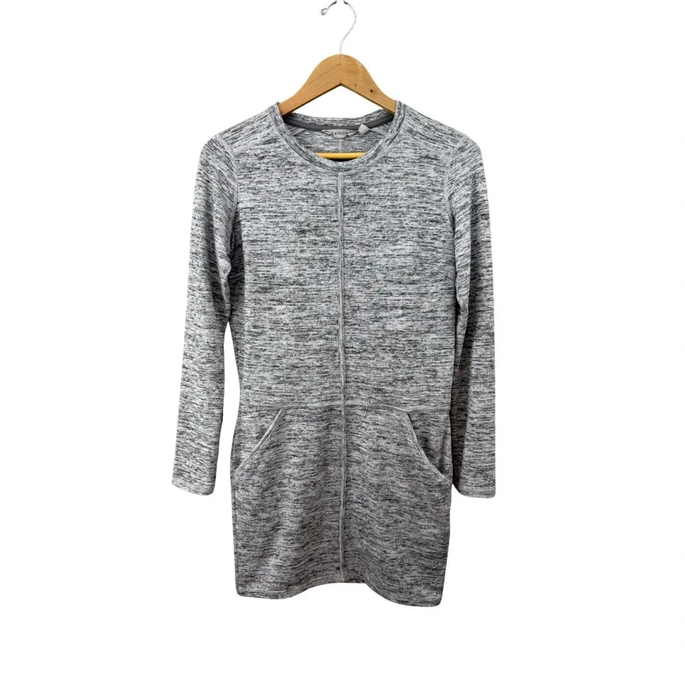 Athleta Grey Women's XS Space Dye Long Sleeve Mini Dress Pockets Active‎ Casual